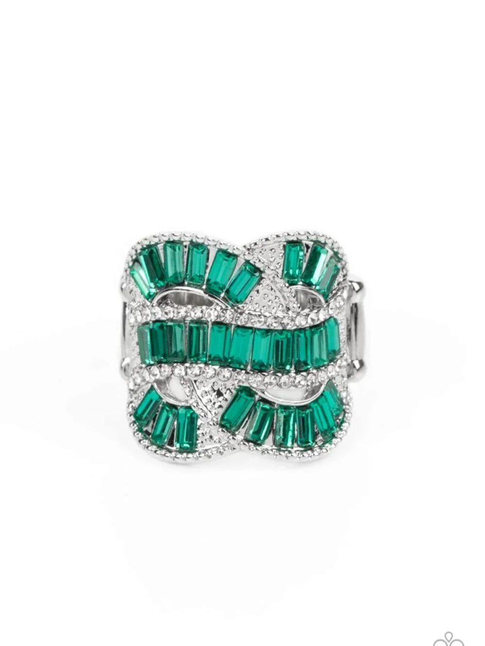 Paparazzi Jewelry Accessories - Six-Figure Flex - Green Ring - Vintage